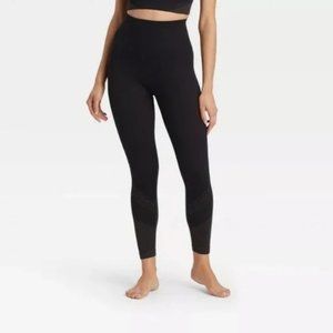 NWT JoyLab High-Rise Seamless Black Olive Green Knit 7/8 Leggings XS